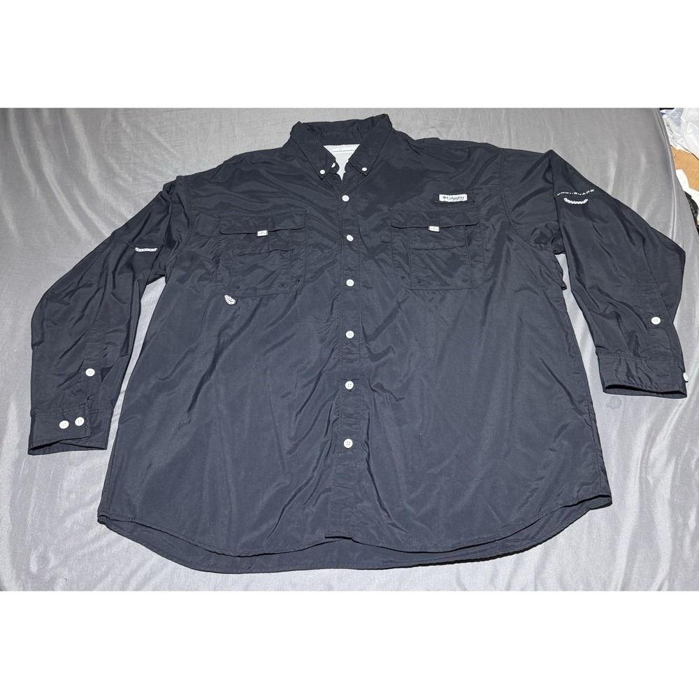 Columbia PFG Omni-Shade Men's XXL Black Long Sleeve Vented Outdoor Shirt